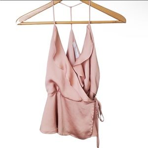 ASTR Satin Ruffle Tank